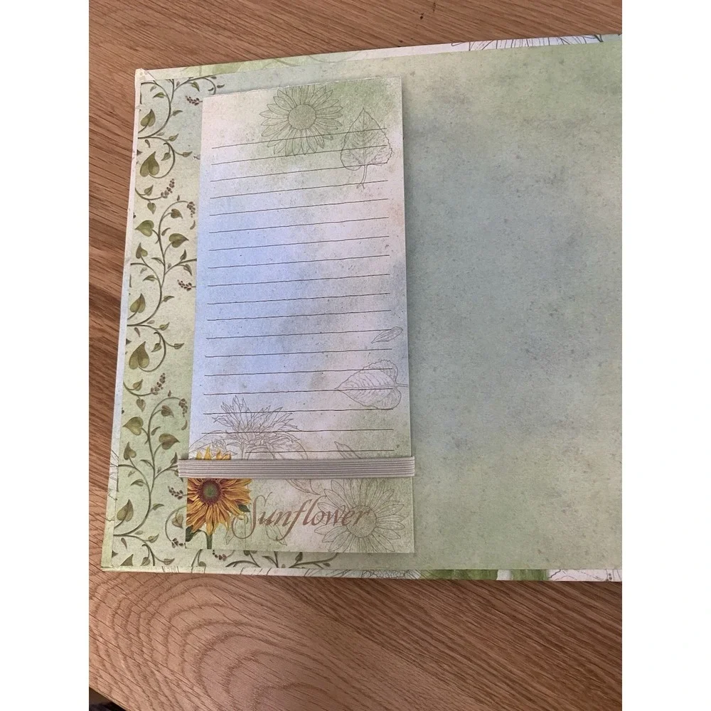 Virtue Grows Sunflower Recipe Binder Book Dividers Hard Cover Plastic‎ Sleeves